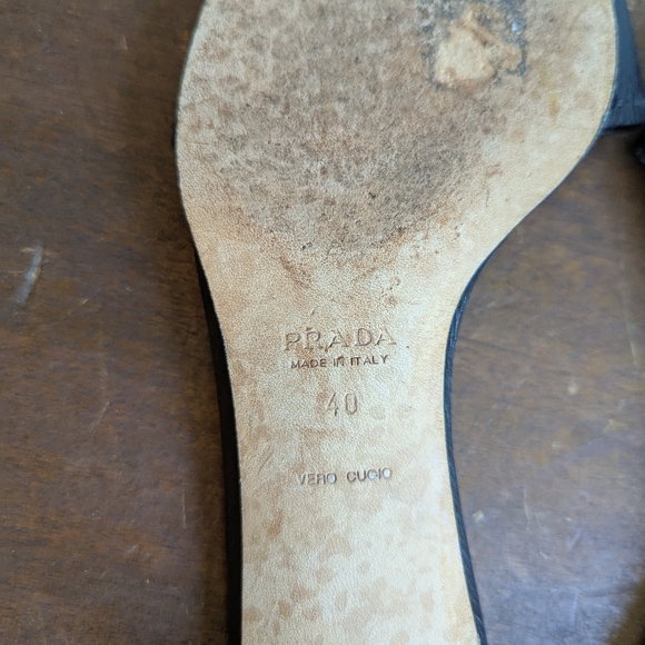 Prada Black Leather Heeled Mules READ - Picture 6 of 8